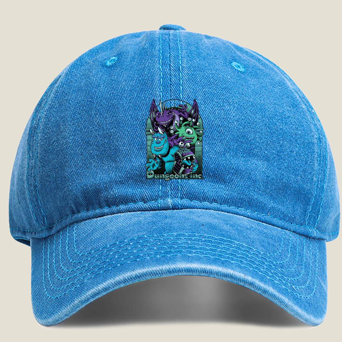 Dungeons, Inc. - Sulley, Mike, and Monsters - Washed Denim - Baseball Cap