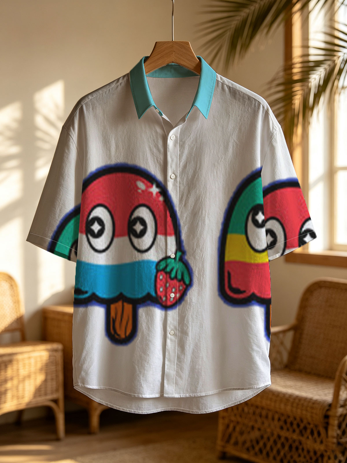 Pac-Man and Colorful Ice Cream Characters in Summer Vibes -  Shirt