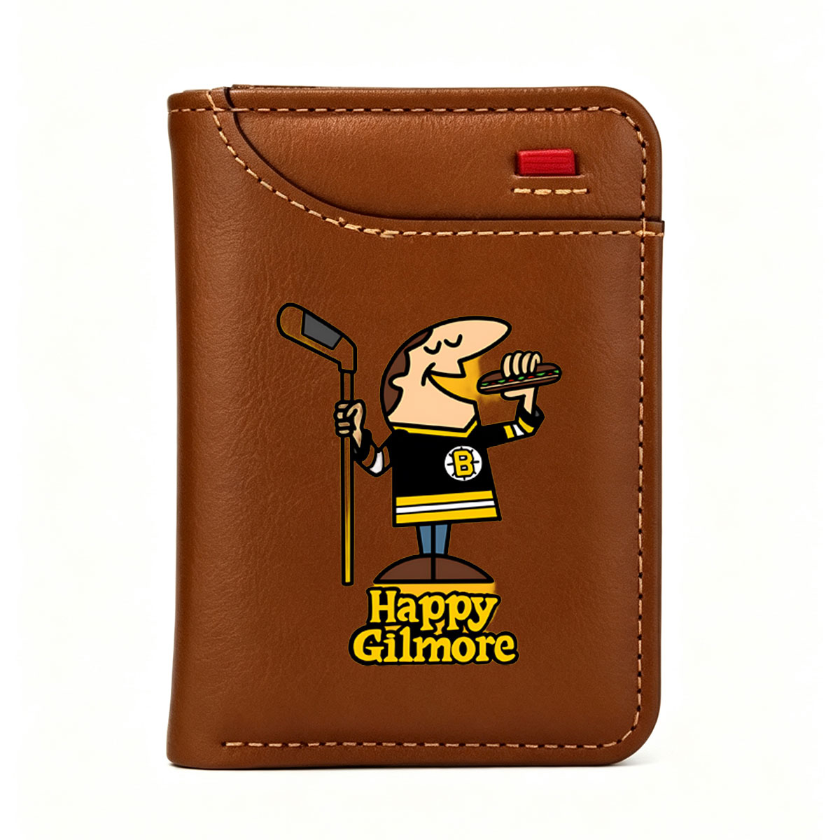 Happy Gilmore: Golfing Hero with a Hockey Stick and Pizza - Vertical Style Wallet