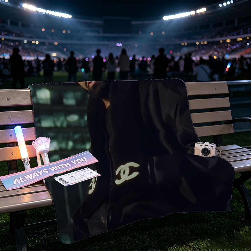Drake in Urban Night Setting Wearing Chanel Jacket - Blankets