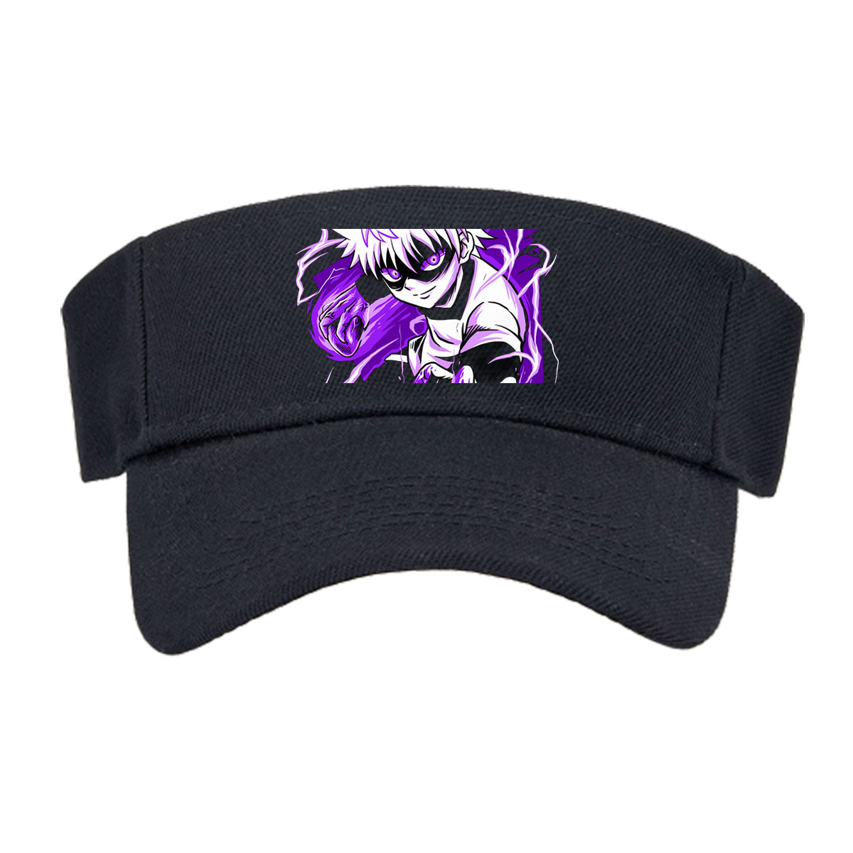 Saitama from One Punch Man in a dynamic pose with purple energy effects -  Visor cap