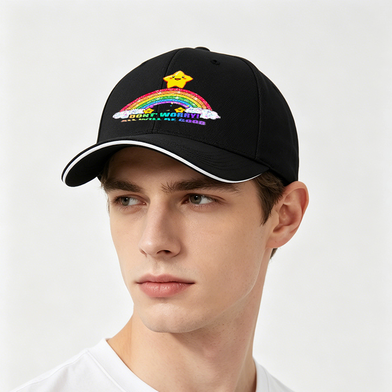 Unisex Classic Sandwich Hat with Rainbow Star Print 