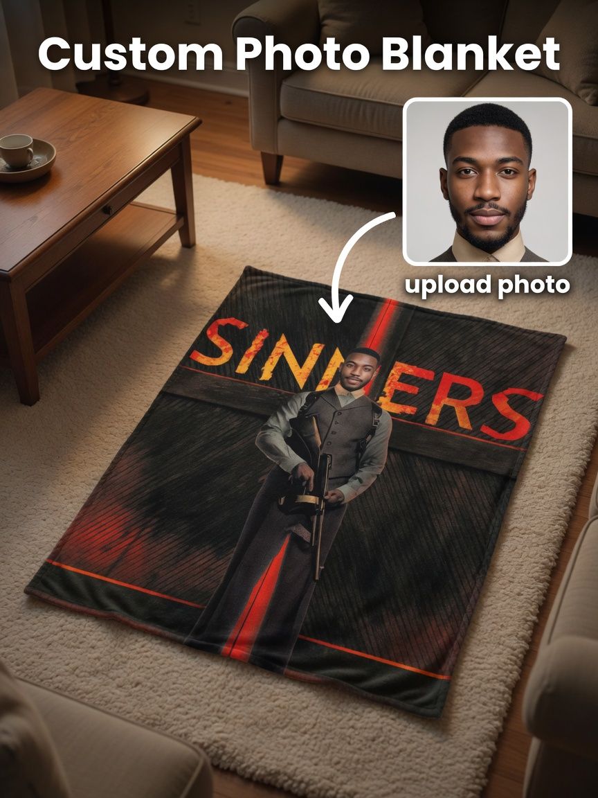 Custom Face Photo Blanket Personalized Flannel Throw Lightweight Soft Fleece Bed Blanket Ideal Gift for Family Friends