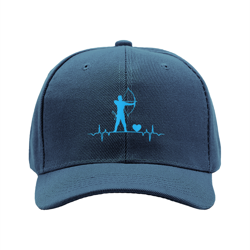 1pc New Baseball Cap with Archer and Heartbeat Pattern Print Unisex Adjustable Hat for Outdoor Activities and Casual Wear Suitable for Adults Who Love Archery and Unique Design Styles