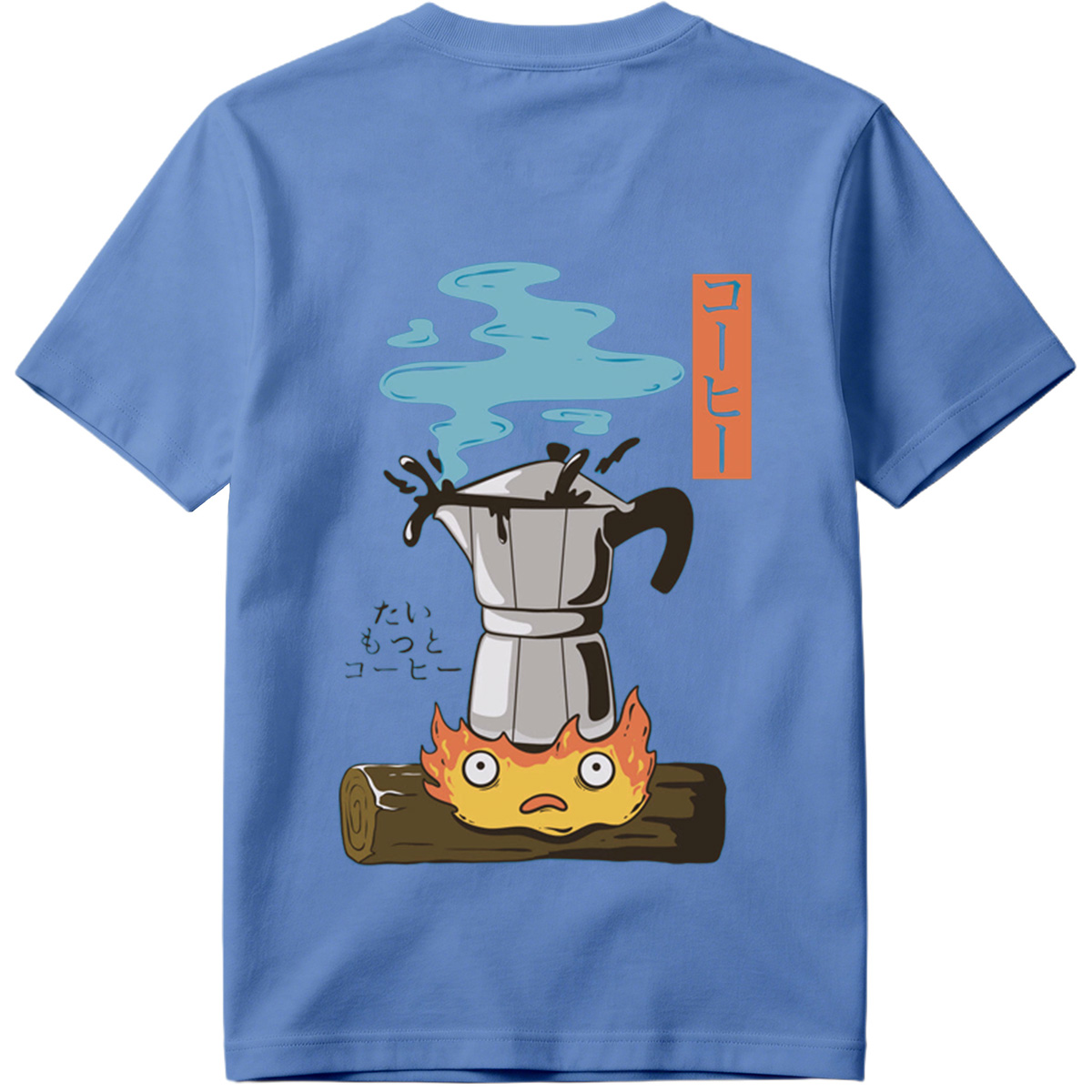 Coffee Pot and Flame Character - Tee