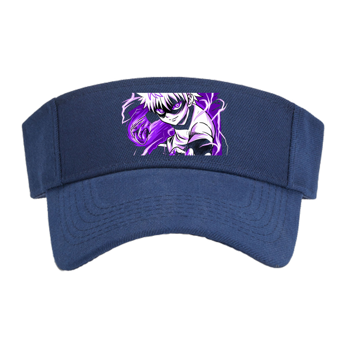 Saitama from One Punch Man in a dynamic pose with purple energy effects -  Visor cap
