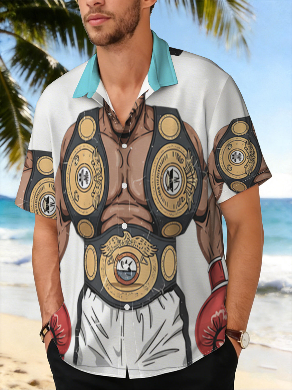Mike Tyson in Boxing Glory with Championship Belts -  Shirt