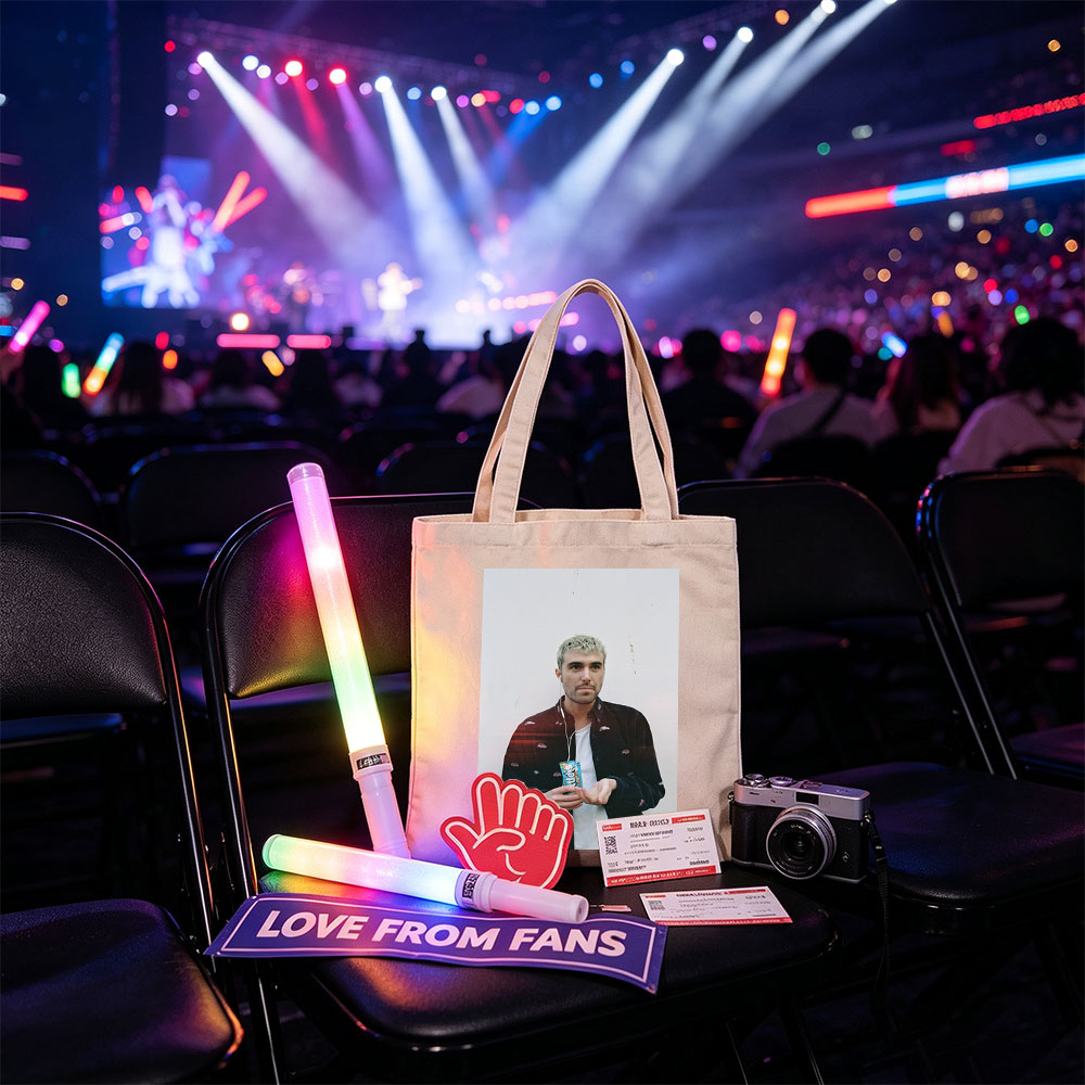Lauv Standing Against White Wall Holding Candy Bar with Earphones - Canvas tote bags