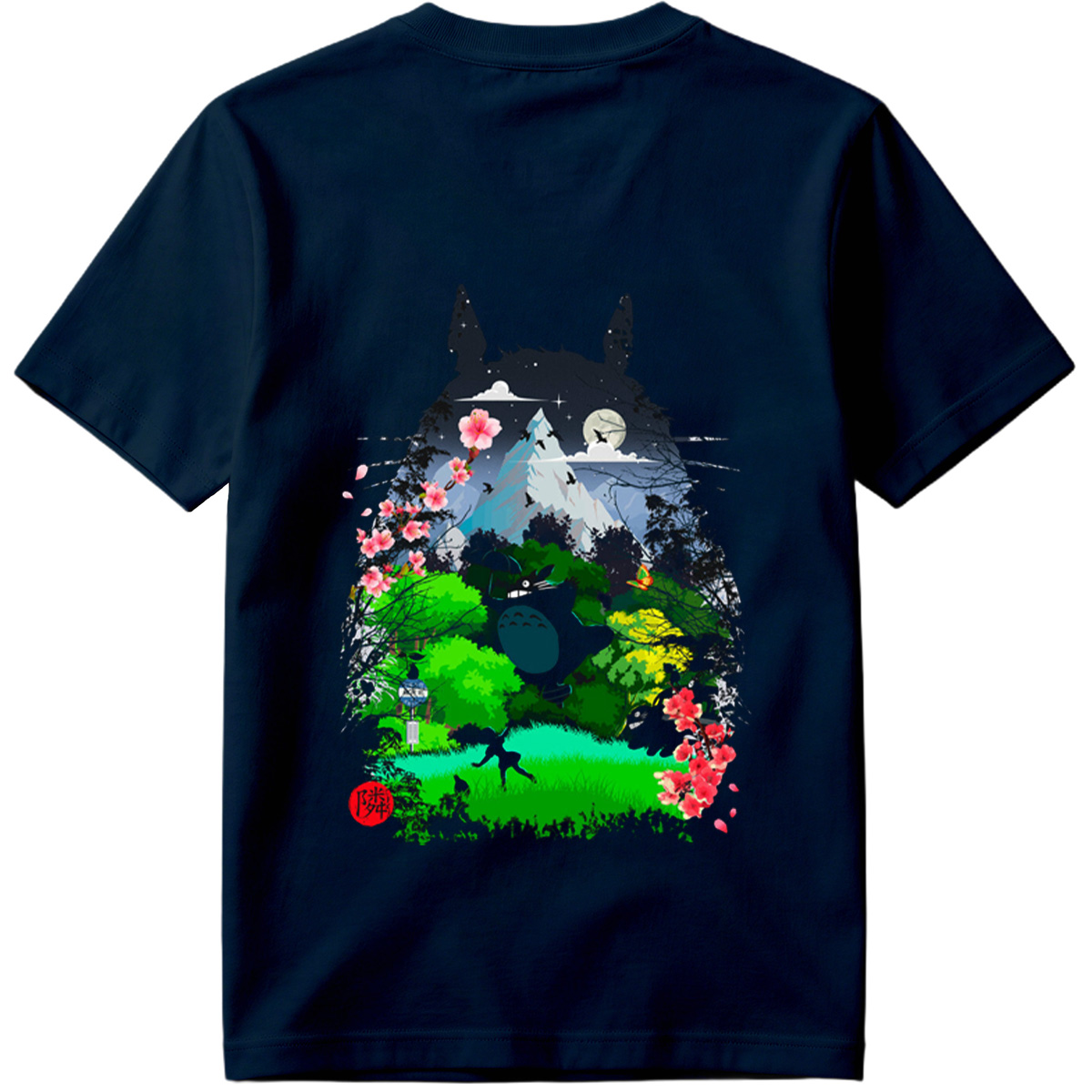 Totoro in the Cherry Blossom Garden - Tee