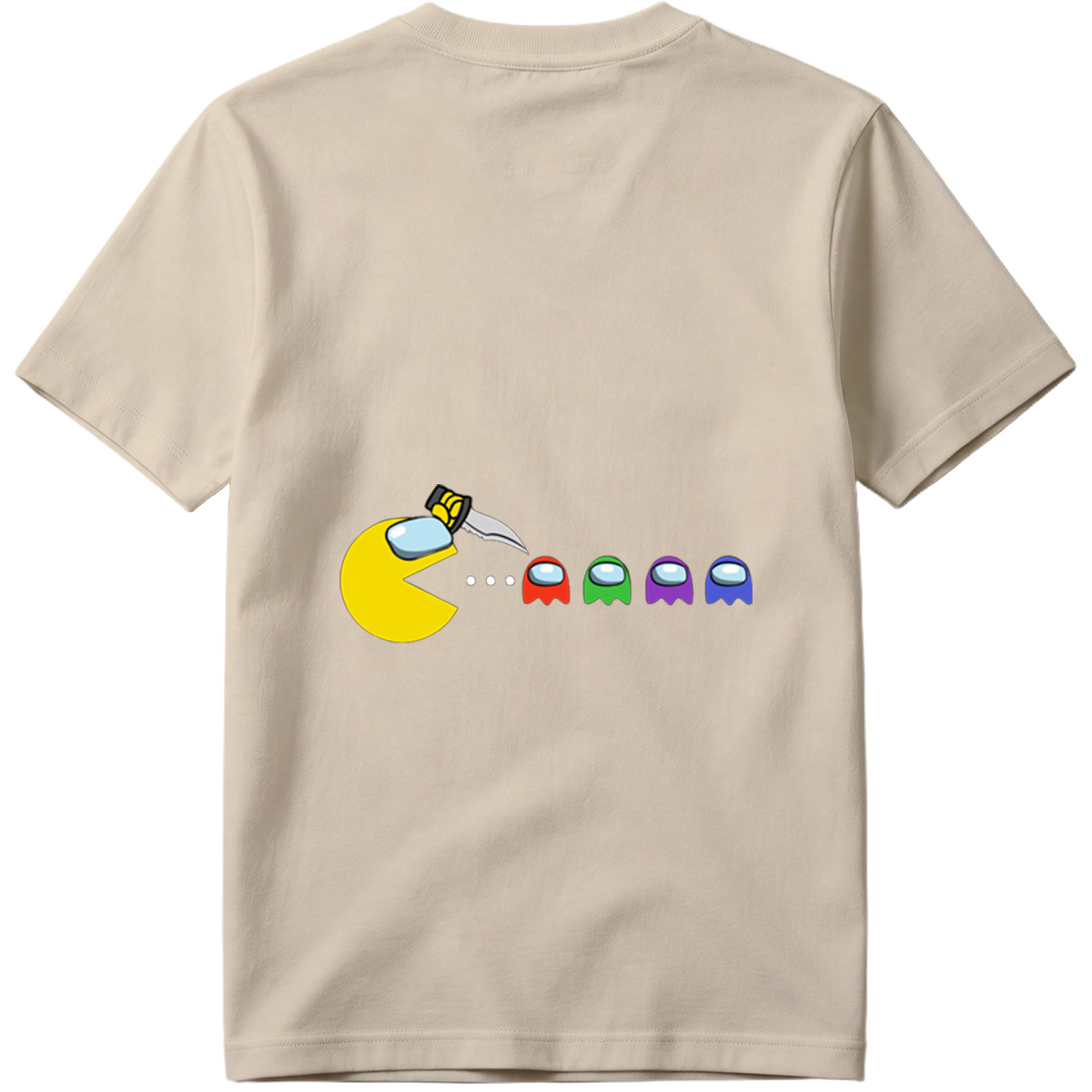 Pac-Man Meets Among Us Characters - Tee