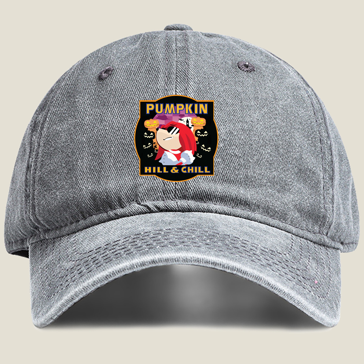 Pumpkin Hill & Chill: Knuckles the Echidna - Washed Denim - Baseball Cap