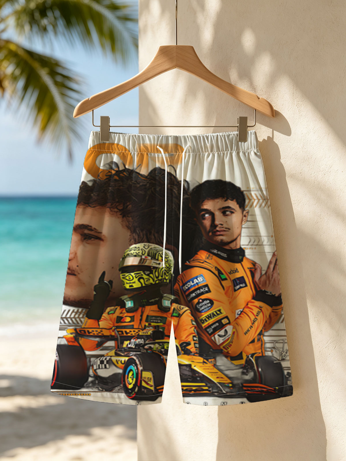 Lando Norris McLaren Formula 1 Racing Driver -  Beach shorts