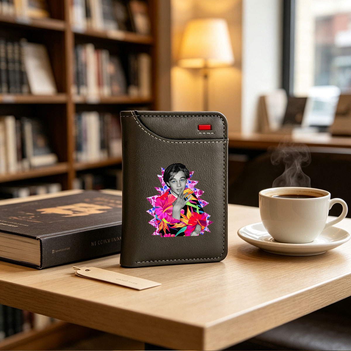 Leonardo DiCaprio in a Vibrant Tropical Floral Design - Vertical Style Wallet