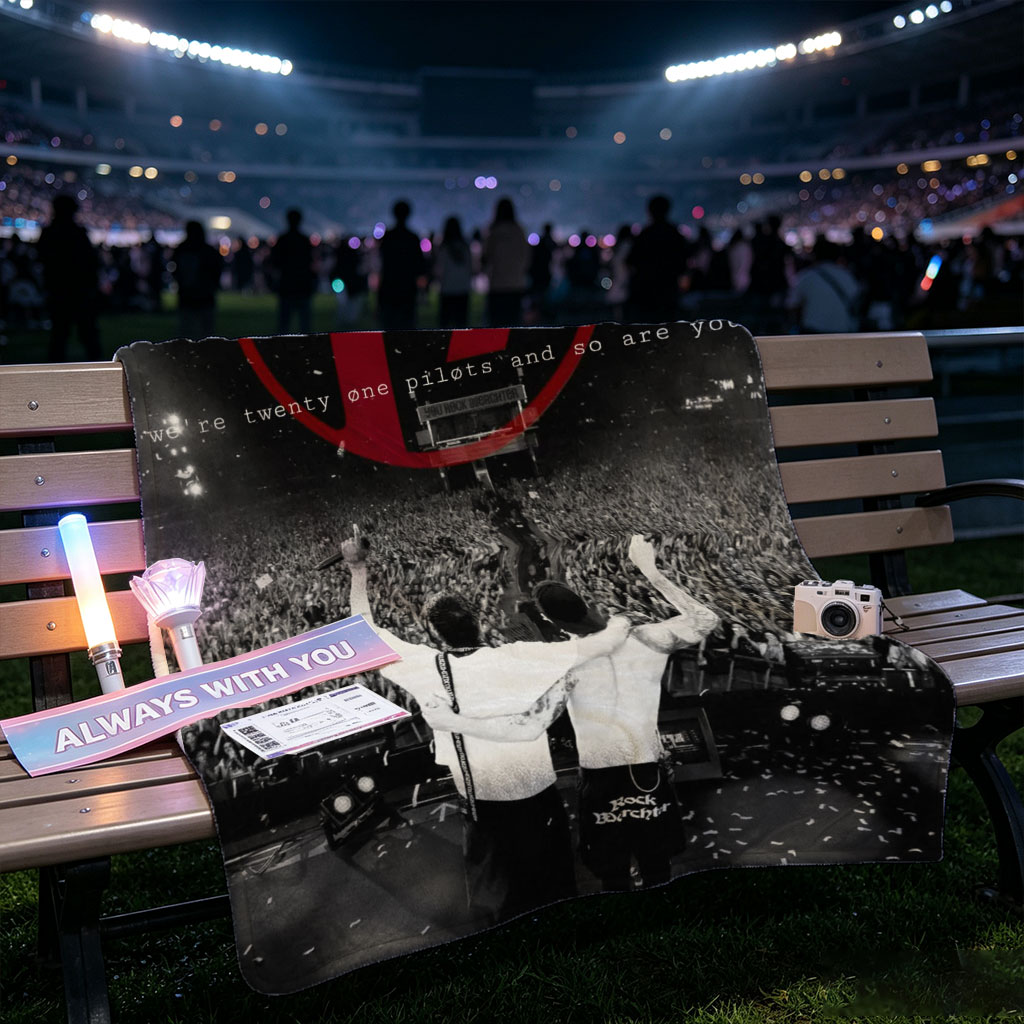 Twenty One Pilots Live Concert Performance with Fans and Confetti in Stadium - Blankets