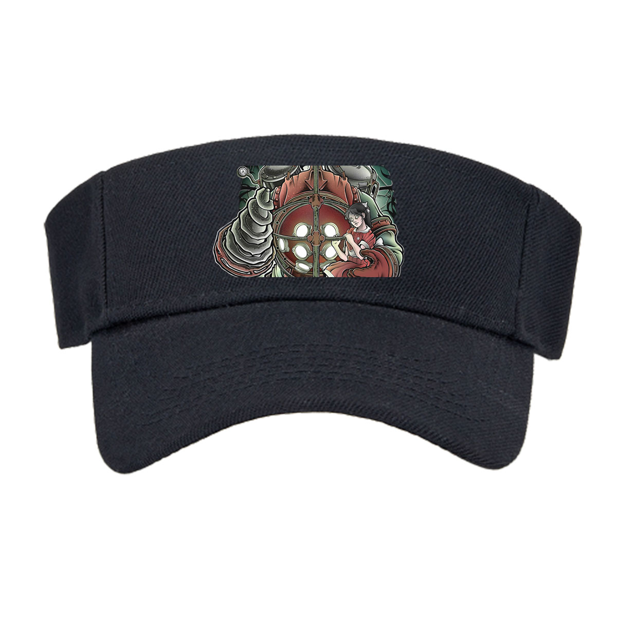 Hello Mr. Bubbles: Steampunk Mechanic and Girl in Red Dress -  Visor cap