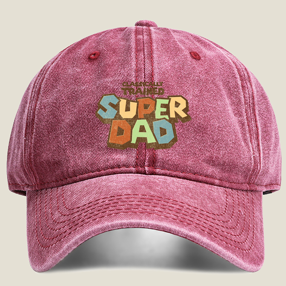 Classically Trained Super Dad - Washed Denim - Baseball Cap