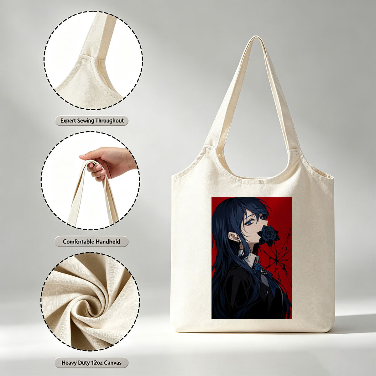 No celebrity or band is present in the image. - Canvas shoulder bags/