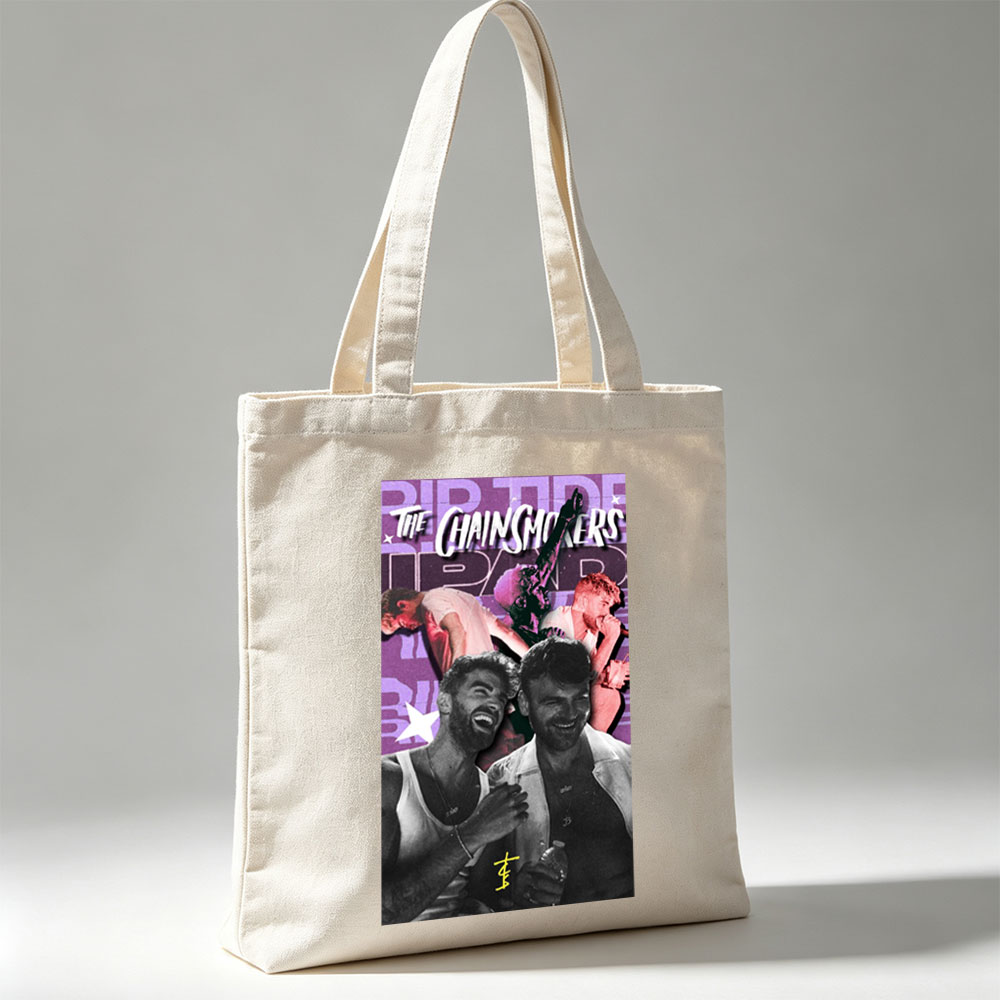 The Chainsmokers Live Performance Collage Featuring Dynamic Stage Moments and Band Members in Action - Canvas tote bags