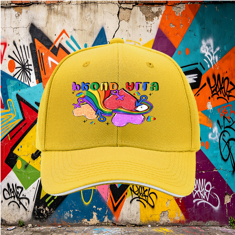 Unisex Classic Sandwich Hat with Pride Rainbow Hearts and 