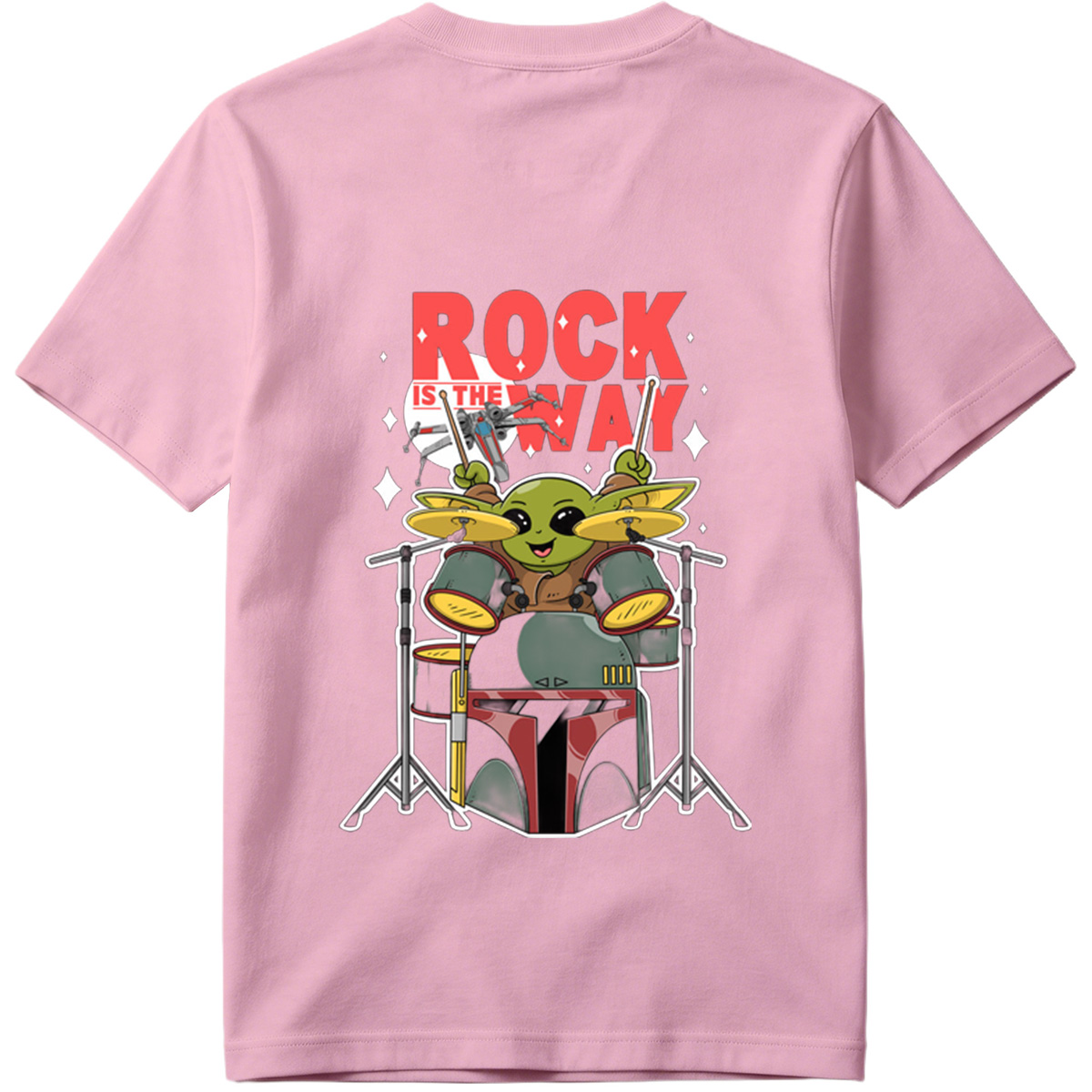 Baby Yoda Playing Drums Rock Is The Way - Tee