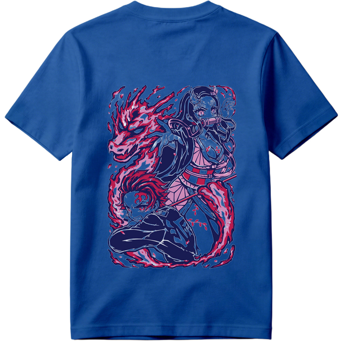 Demon Slayer: Kimetsu no Yaiba - Nezuko Kamado and Tanjiro Kamado with Flame Breathing - Tee