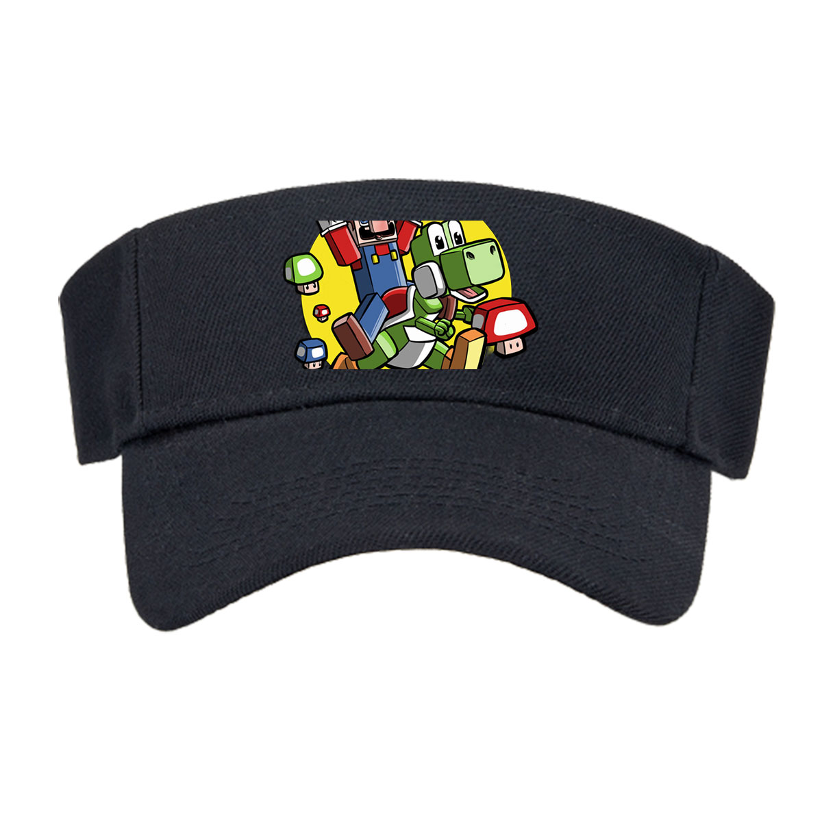 Mario and Yoshi in Action with Toad and Mushrooms -  Visor cap