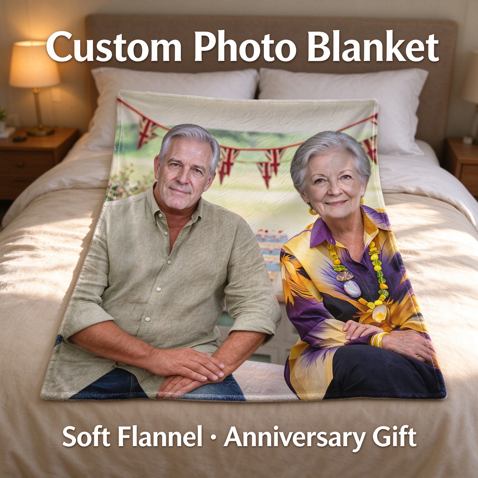 Custom Photo Blanket Personalized Picture Flannel Throw Ultra Soft Fleece Blanket for Couch Bed Ideal Keepsake Gift