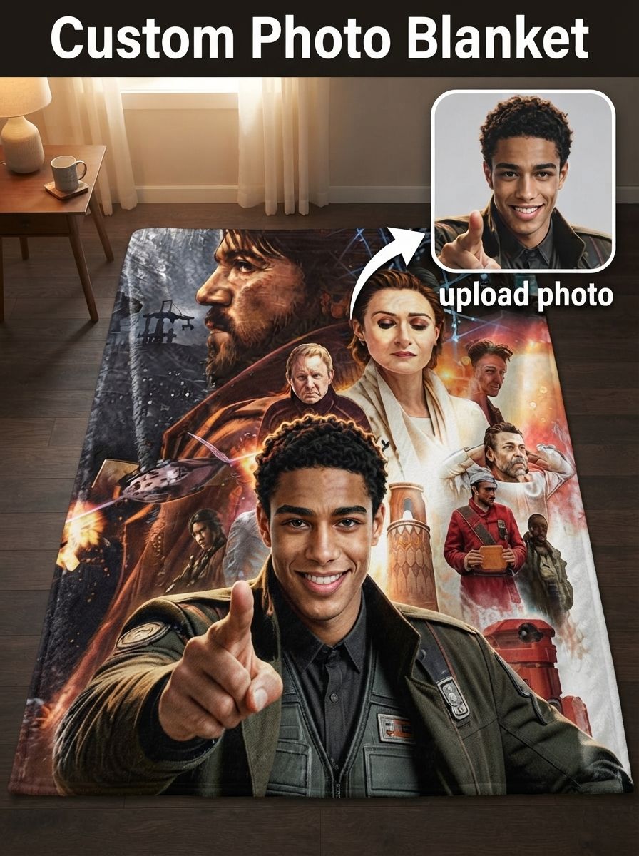 Custom Photo Face Portrait Flannel Throw Blanket Soft Anti Pilling Fleece Keepsake Cozy Personalized Gift for Couch Bed