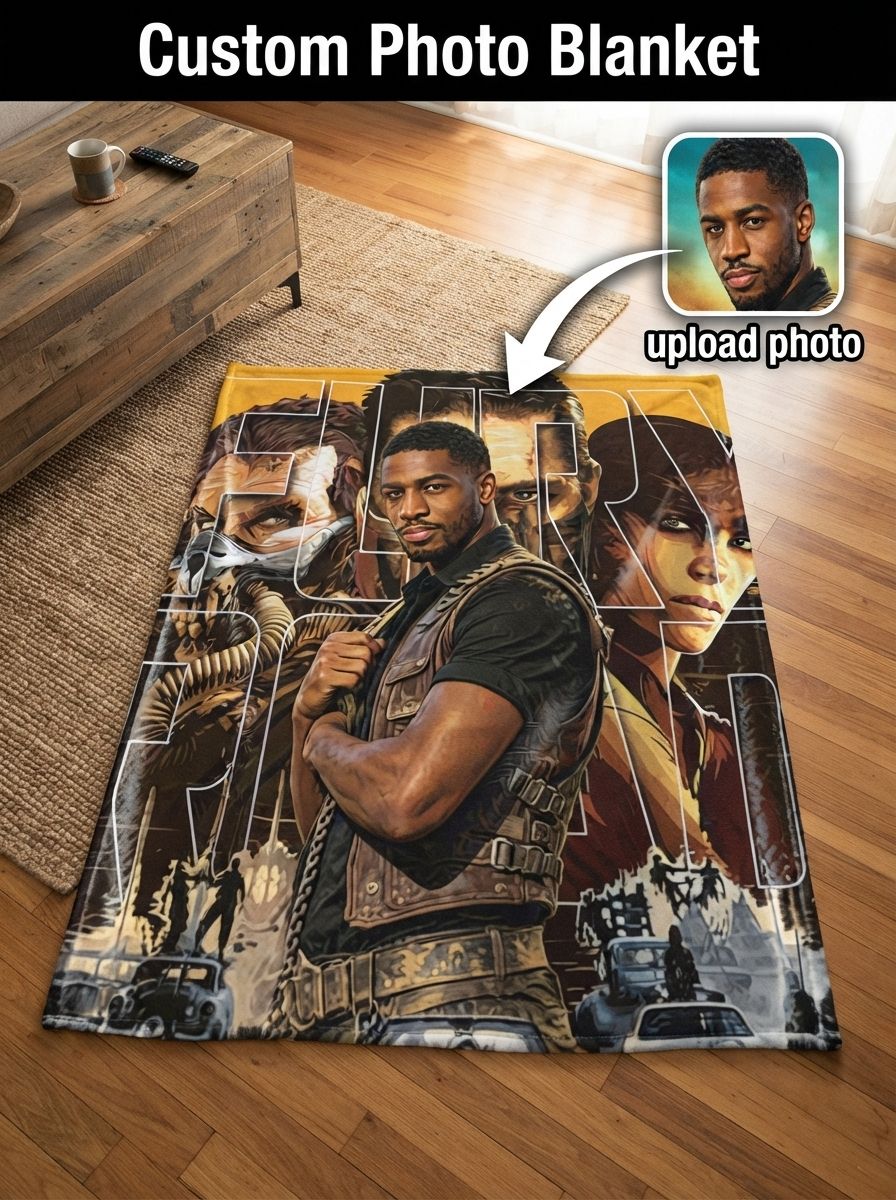 Custom Photo Face Blanket Personalized Movie Poster Flannel Fleece Throw Skin Friendly Anti Pilling Keepsake Gift