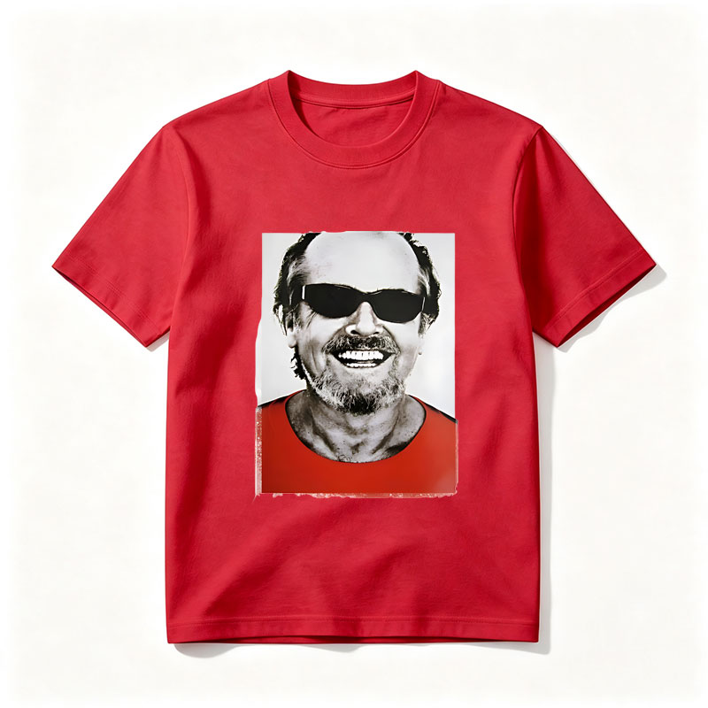 Man in Red Shirt and Sunglasses Smiling - Tee