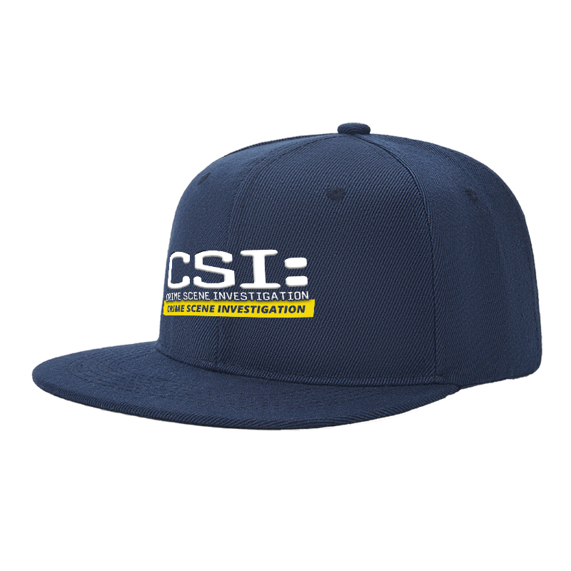 Flat Brim Baseball Cap CSI Crime Scene Investigation Logo Streetwear Underground Skate Style for Basketball Court Urban Street Skate Park Skaters Rappers Streetwear Enthusiasts