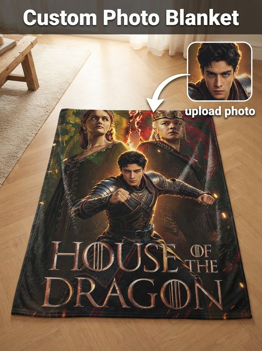 Custom Photo Flannel Throw Blanket Personalized Portrait Graphic Print Ultra Soft Warm Plush Bed Sofa Cover for Fans