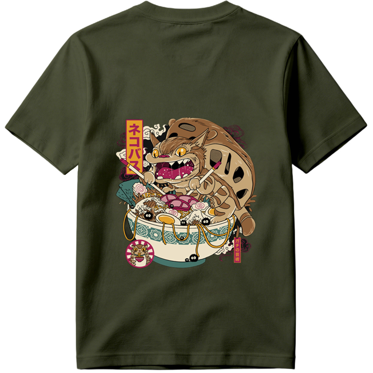 Neko Basu Ramen Cat Art - Tee