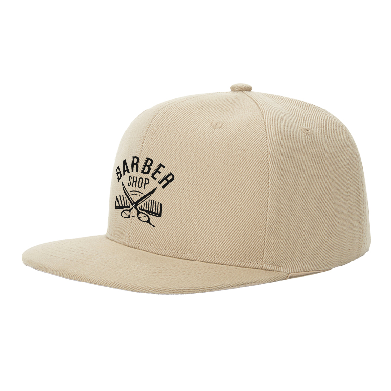 Flat Brim Baseball Cap Barber Shop Logo Print Streetwear Underground Skate Style for Basketball Court Skate Park Hip Hop Riders and Urban Fashion Enthusiasts