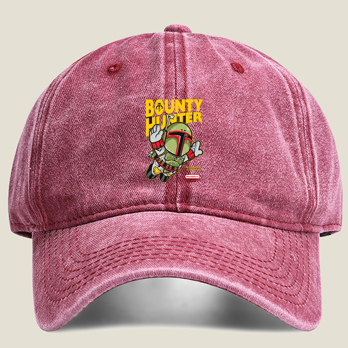 Bounty Hunter: Boba Fett Chibi Design - Washed Denim - Baseball Cap