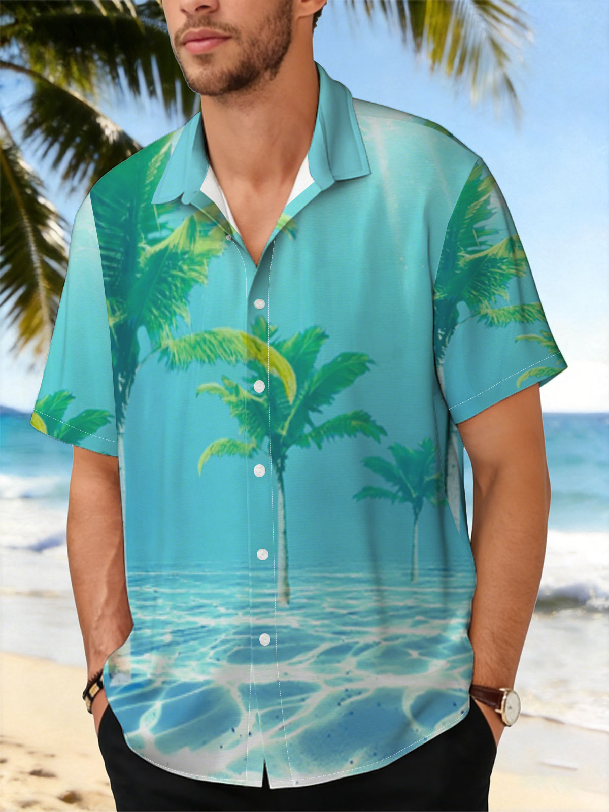 Underwater Palm Trees in Crystal Clear Waters -  Shirt
