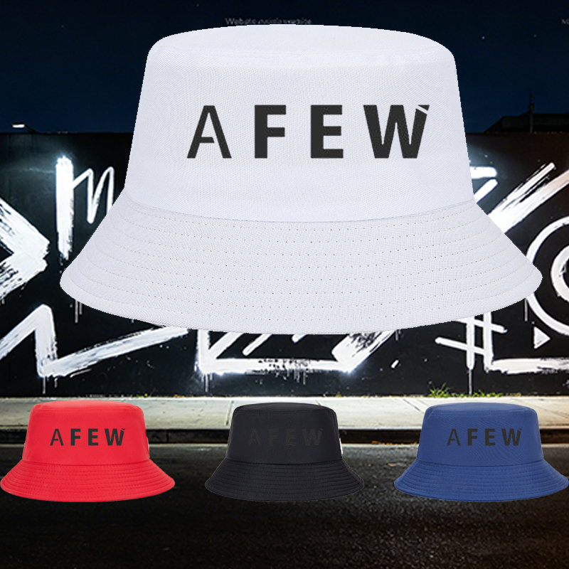 Unisex Bucket Hat with AFEW Logo Print - Classic Cotton Sun Hat for Outdoor Activities, Travel, and Casual Wear - Perfect for Men and Women Seeking Stylish Headwear in Urban, Beach, or Hiking Settings