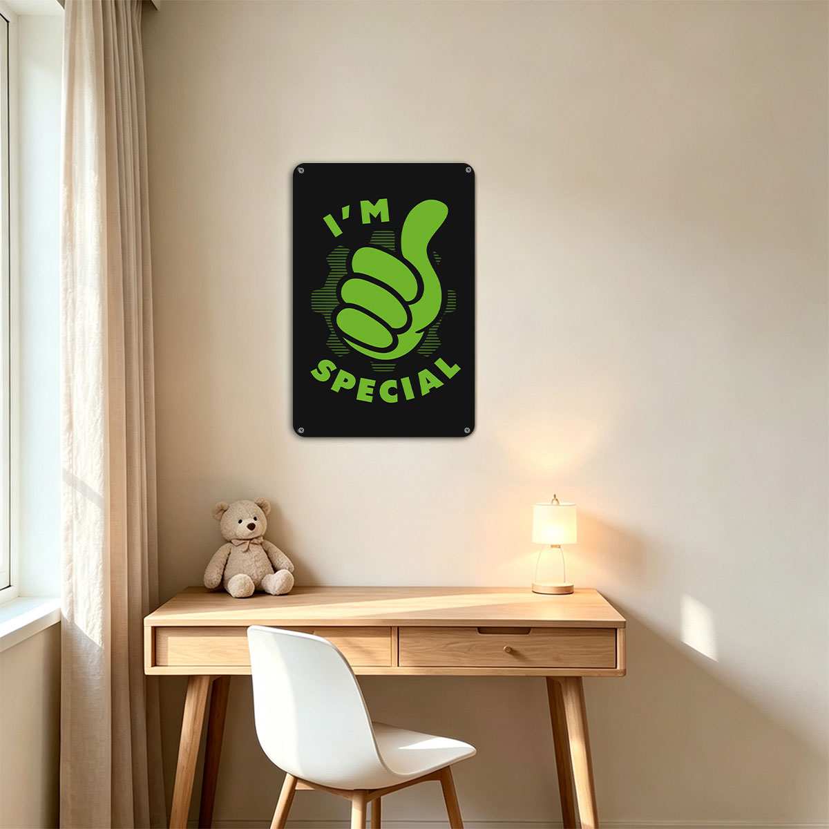 I'M SPECIAL - Green Thumbs Up Gesture Design - painting