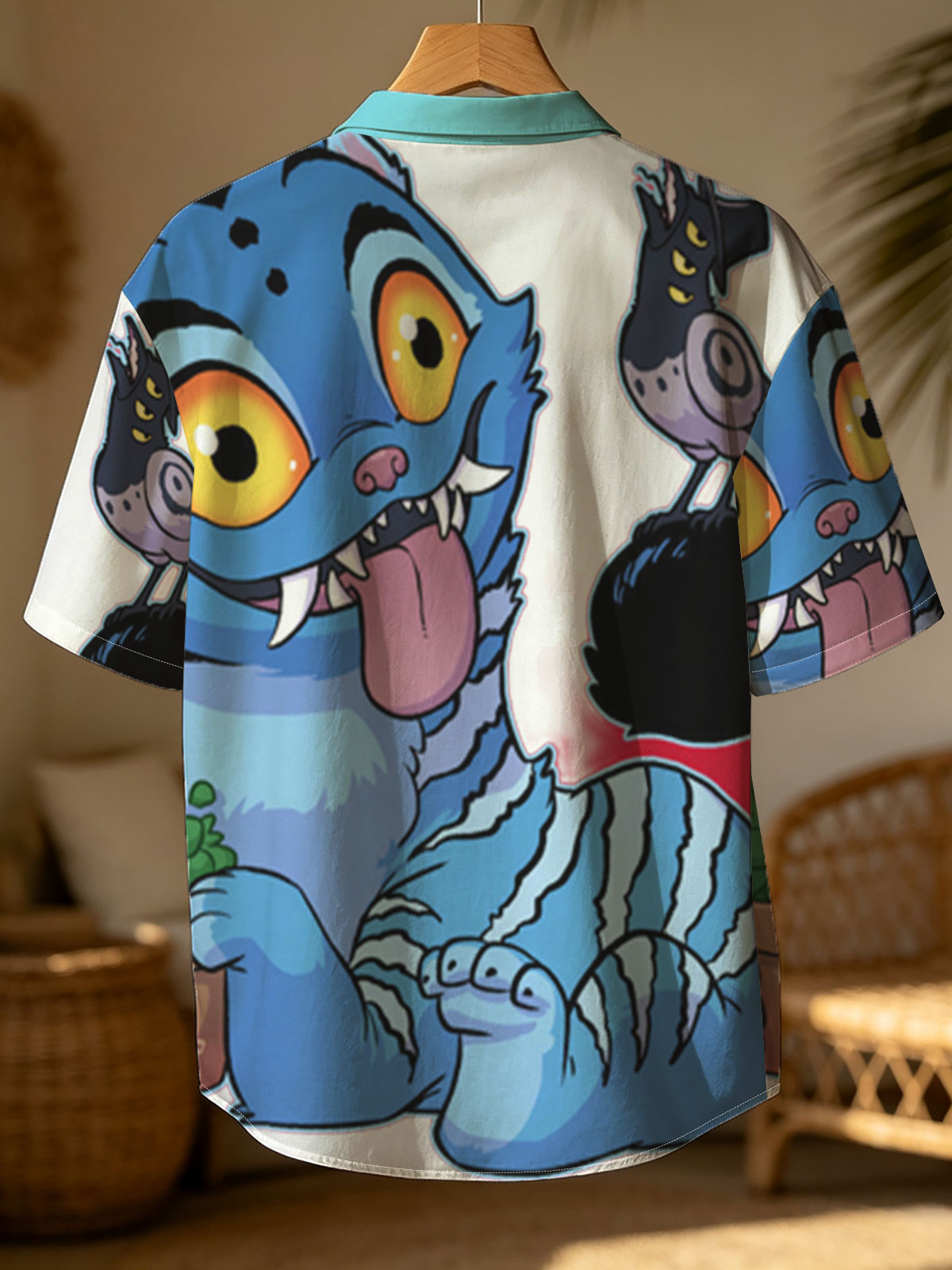 Blue Cat with Cactus and Bird on Head -  Shirt