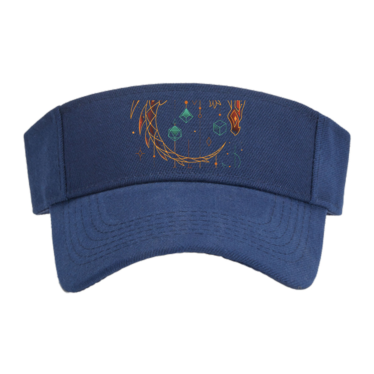 Dragon and Geometric Orbs: Mystical Design -  Visor cap