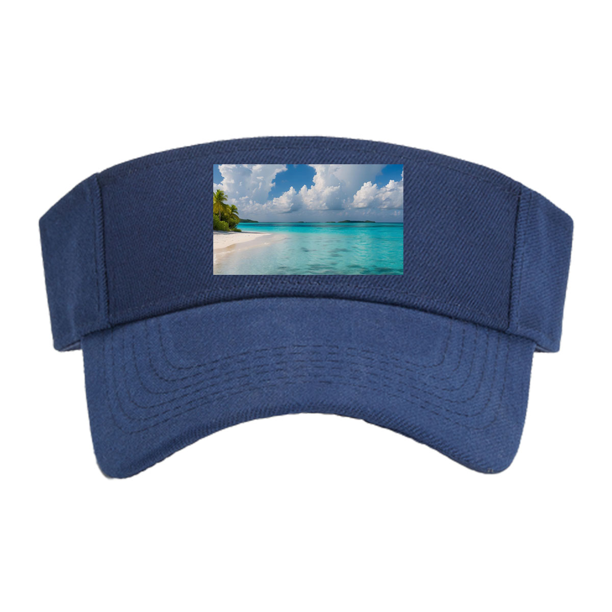 Crystal Clear Waters and White Sand Beach Under Blue Sky -  Visor cap