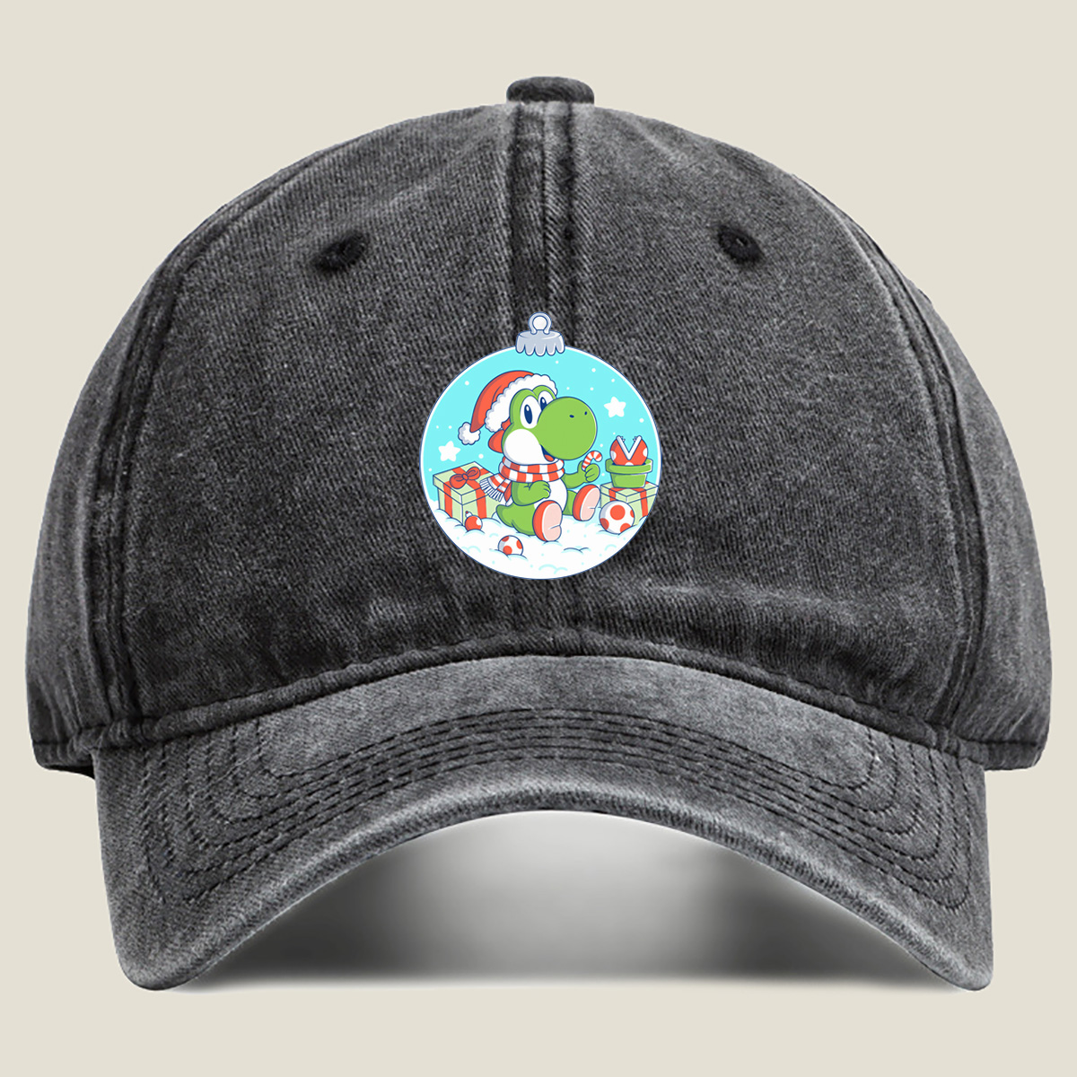 Yoshi Christmas Ornament - Washed Denim - Baseball Cap