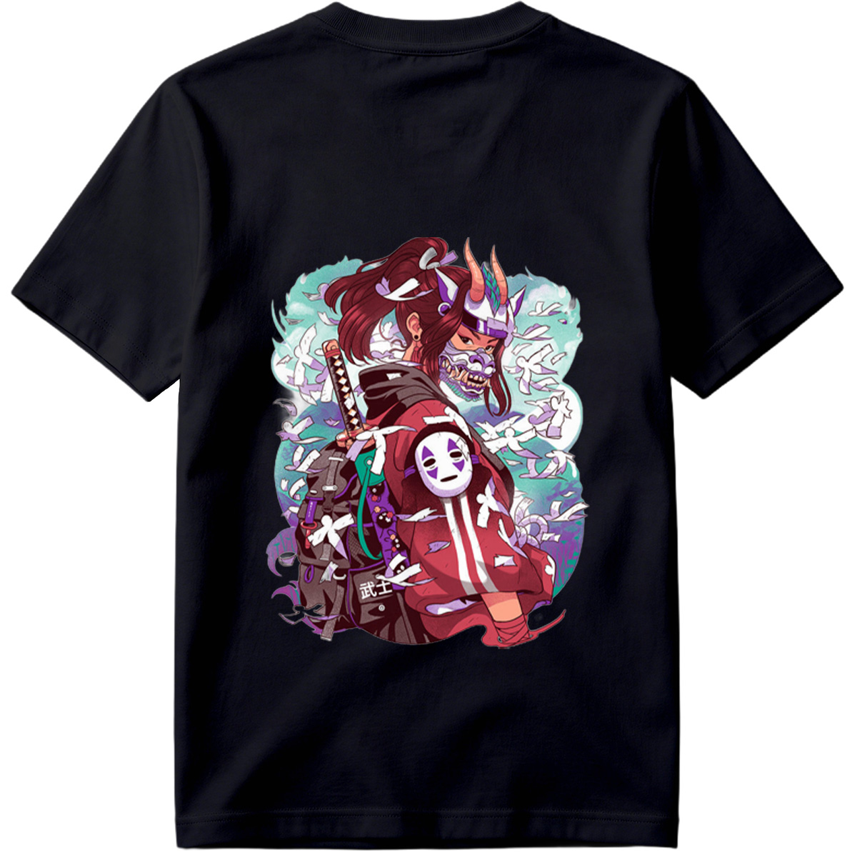 Samurai Warrior with Mask and Katana - Tee