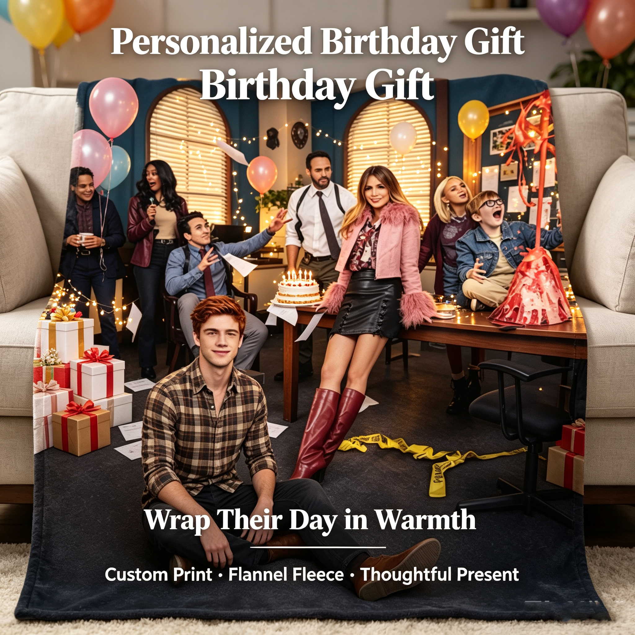 Custom Face Blanket High Potential Season One Flannel Blanket Perfect for Fans of the TV Show Ideal Gift or Giveaway for Teen Drama Lovers
