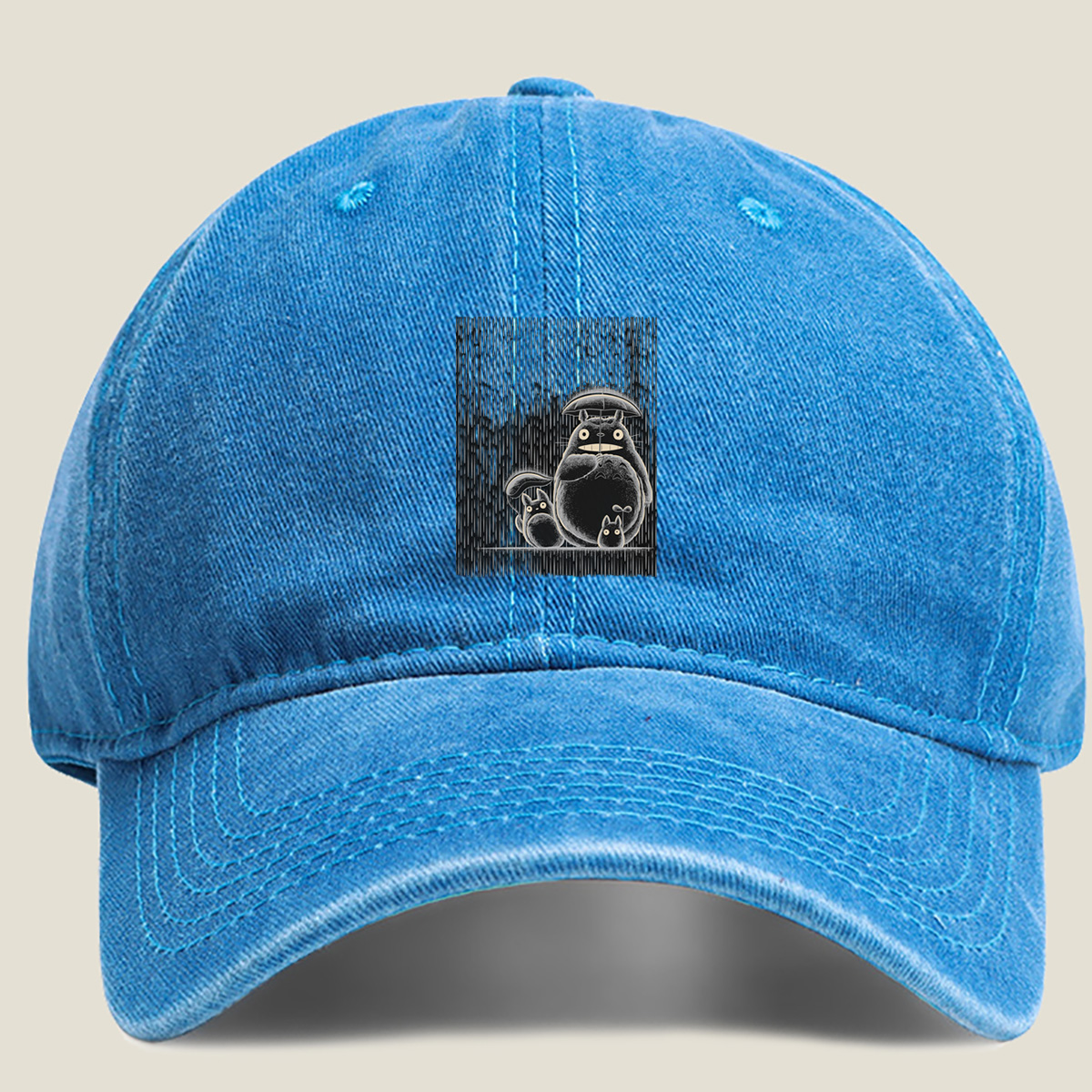 Totoro and Friends in the Rain - Washed Denim - Baseball Cap