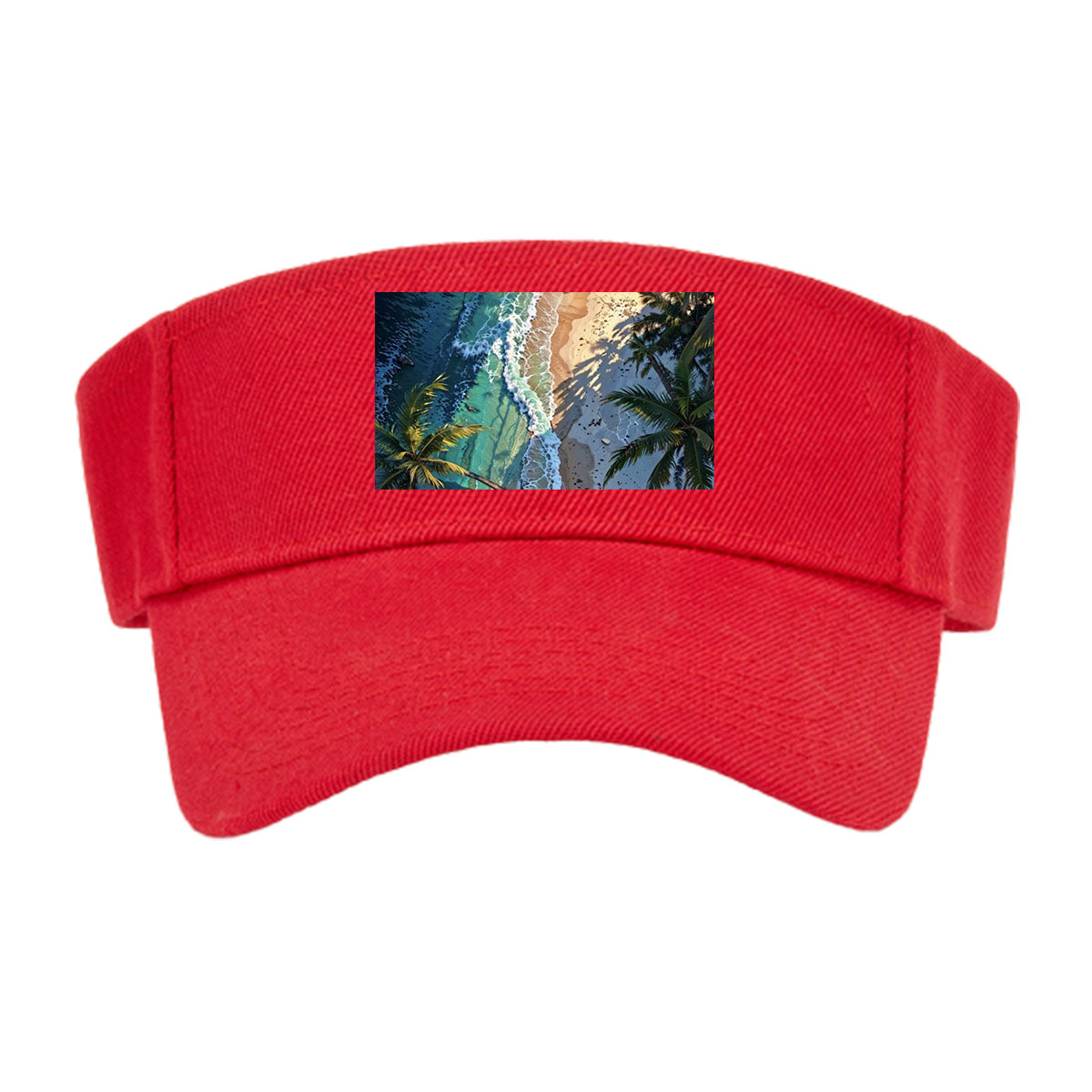 Tropical Beach with Palm Trees and Crystal Clear Waves -  Visor cap