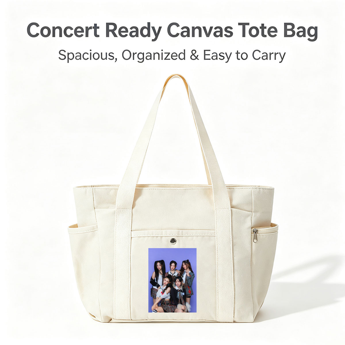 NewJeans School Uniform Concept Photo on Purple Background - Multi-pocket bags