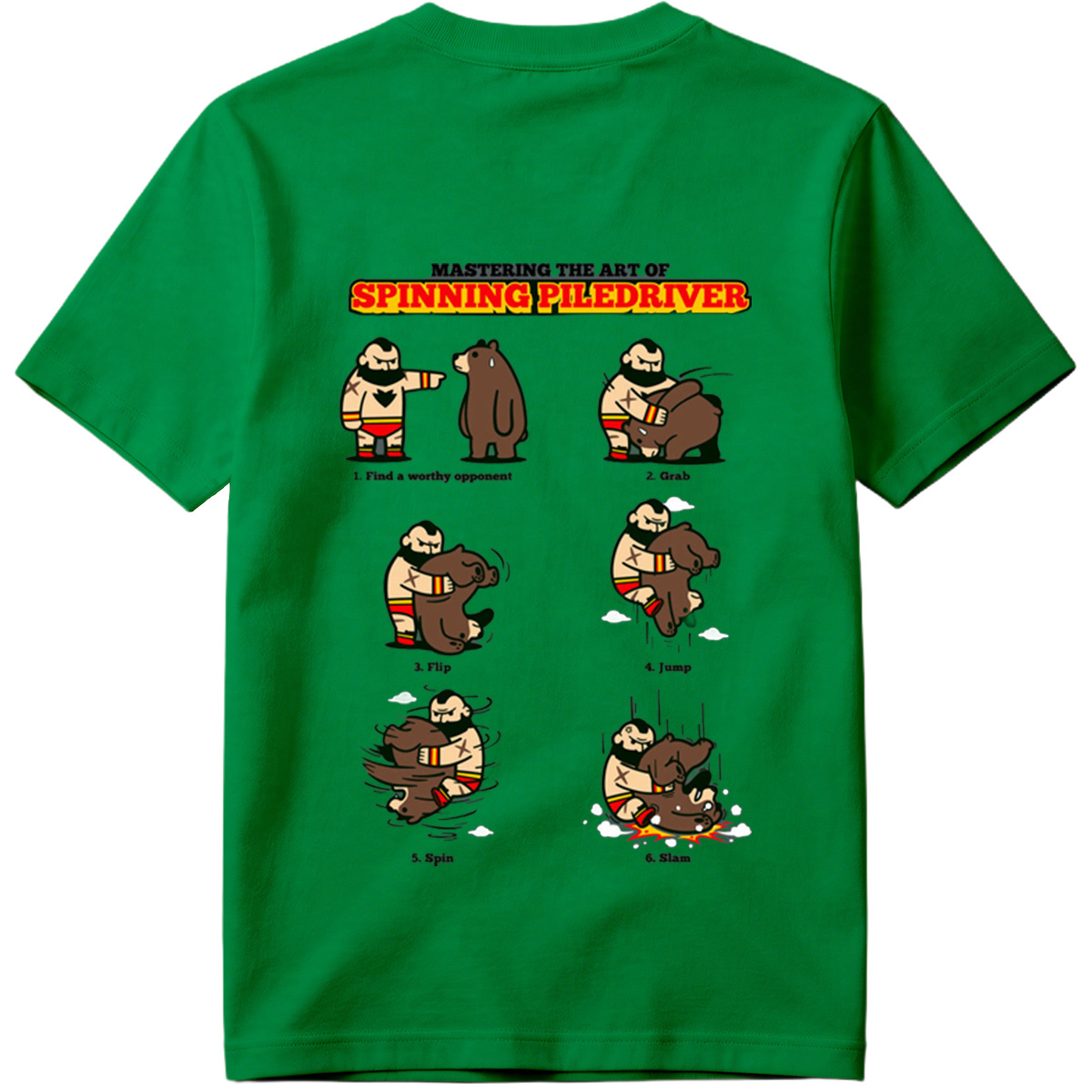 Mastering the Art of Spinning Piledriver: Wrestler vs Bear - Tee