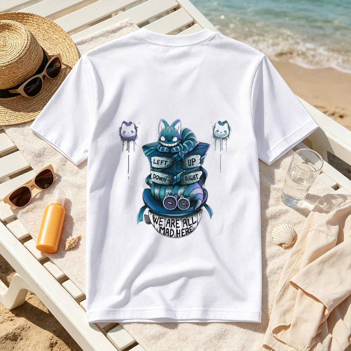 Cheshire Cat and Game Controller: We Are All Mad Here - Tee