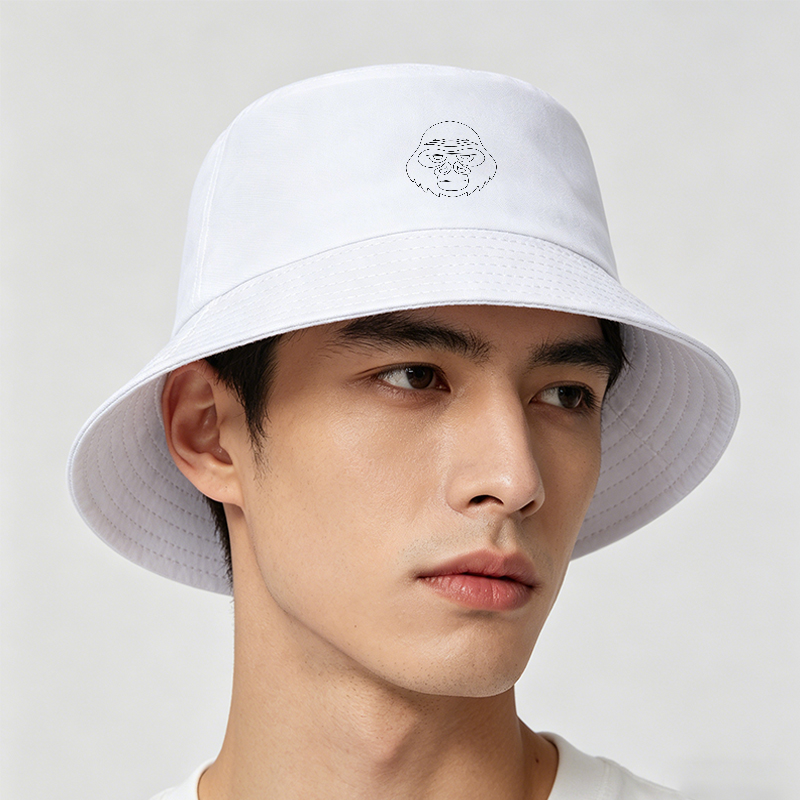 Unisex Bucket Hat with Monkey Face Print and Minimalist Design, Classic Adjustable Sun Hat for Outdoor Activities, Perfect for Travel, Hiking, and Daily Wear, Suitable for Men and Women Seeking Stylish and Functional Headwear